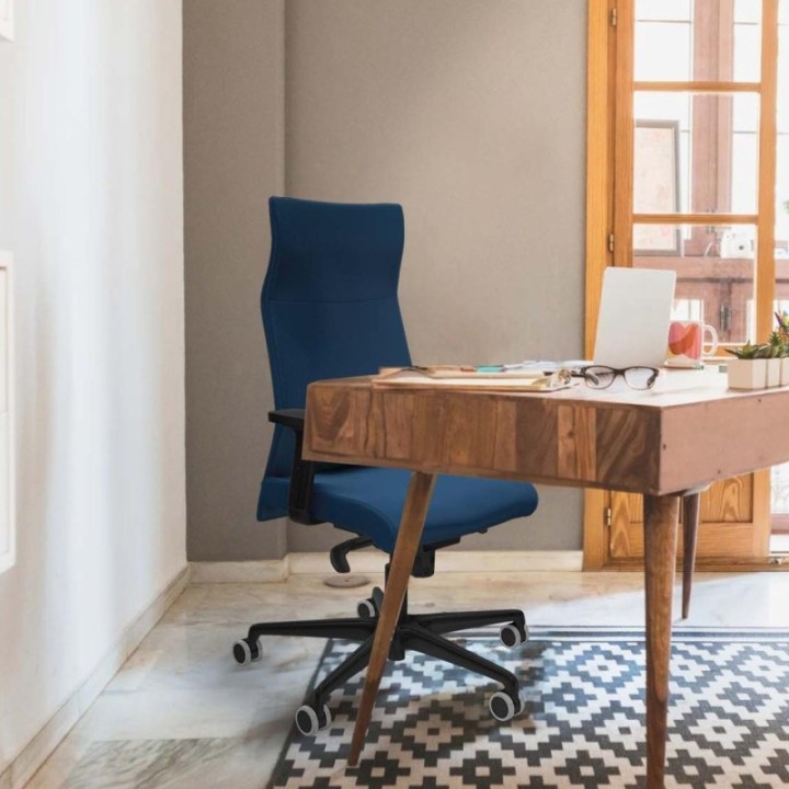 Albacete dirección sincro similpiel amarillo brazos 2D base nailon ruedas 65 engomadas