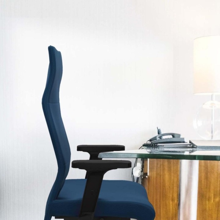 Albacete dirección sincro similpiel amarillo brazos 2D base aluminio ruedas 65 engomadas