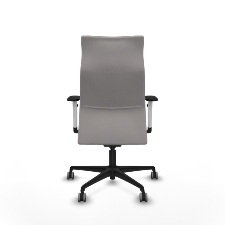 Albacete dirección sincro similpiel blanco brazos 1D blancos base nailon ruedas 65 engomadas