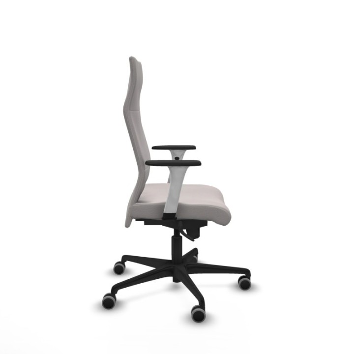 Albacete dirección sincro similpiel blanco brazos 1D blancos base nailon ruedas 65 engomadas