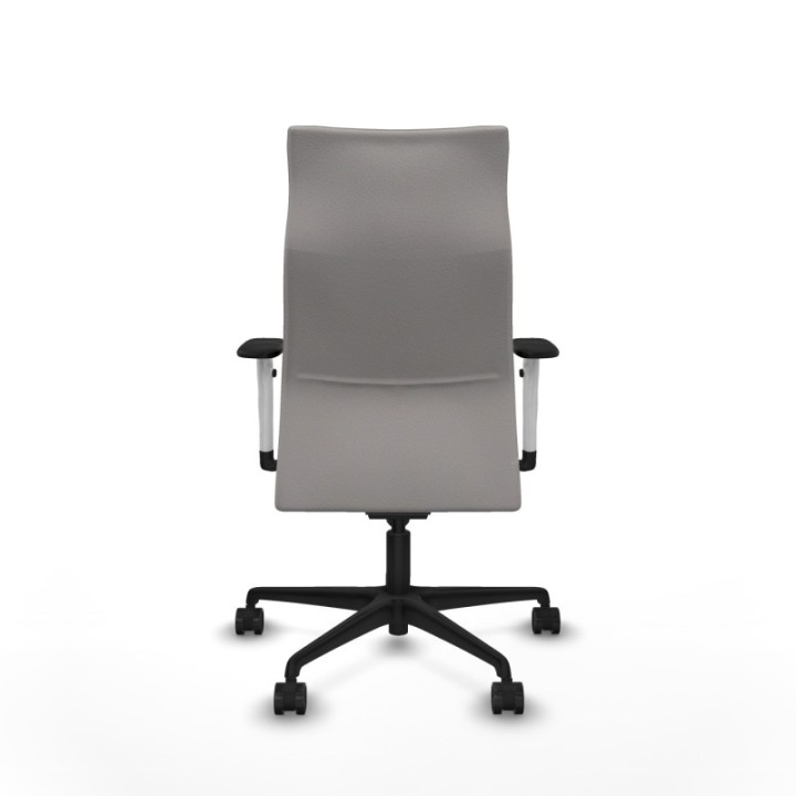 Albacete dirección sincro similpiel blanco brazos 1D blancos base nailon ruedas 65 nailon