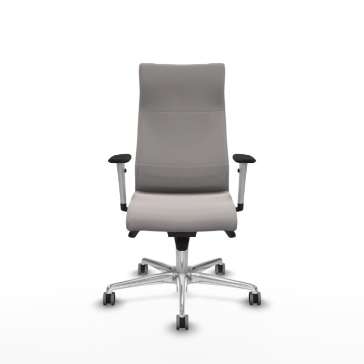 Albacete dirección sincro similpiel blanco brazos 1D blancos base aluminio ruedas 65 engomadas