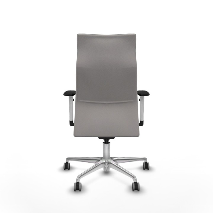 Albacete dirección sincro similpiel blanco brazos 1D blancos base aluminio ruedas 65 engomadas