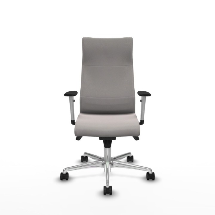 Albacete dirección sincro similpiel blanco brazos 1D blancos base aluminio ruedas 65 nailon