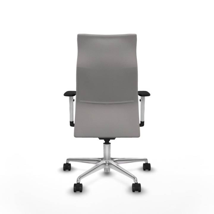 Albacete dirección sincro similpiel blanco brazos 1D blancos base aluminio ruedas 65 nailon