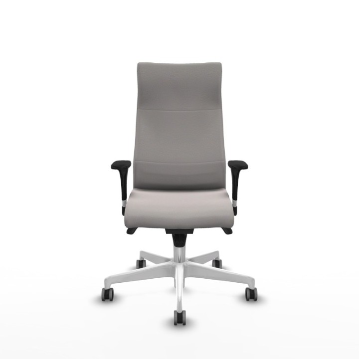 Albacete dirección sincro similpiel blanco brazos 1D cromados base blanca ruedas 65 engomadas