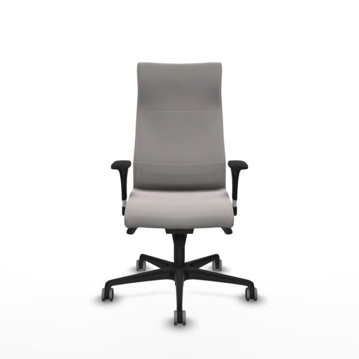 Albacete dirección sincro similpiel blanco brazos 1D cromados base nailon ruedas 65 engomadas