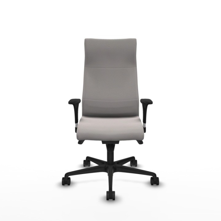 Albacete dirección sincro similpiel blanco brazos 1D cromados base nailon ruedas 65 nailon