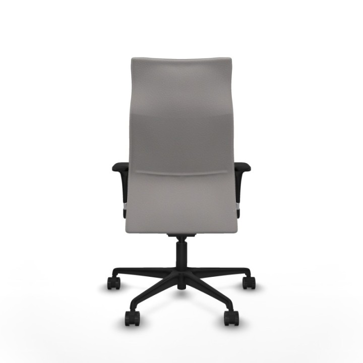 Albacete dirección sincro similpiel blanco brazos 1D cromados base nailon ruedas 65 nailon