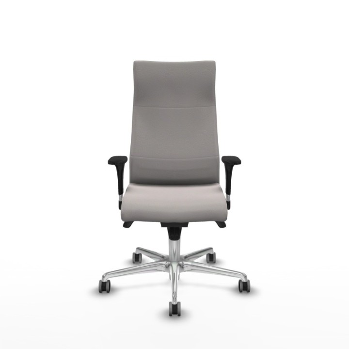 Albacete dirección sincro similpiel blanco brazos 1D cromados base aluminio ruedas 65 engomadas