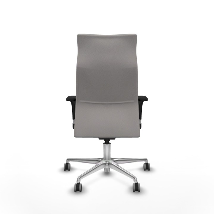 Albacete dirección sincro similpiel blanco brazos 1D cromados base aluminio ruedas 65 engomadas