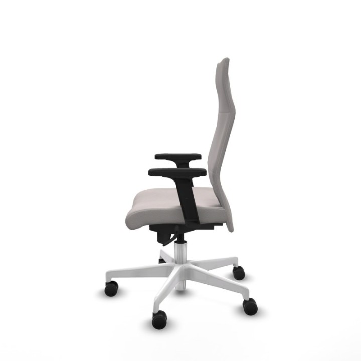 Albacete dirección sincro similpiel blanco brazos 2D base blanca ruedas 65 nailon