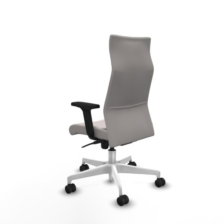 Albacete dirección sincro similpiel blanco brazos 2D base blanca ruedas 65 nailon