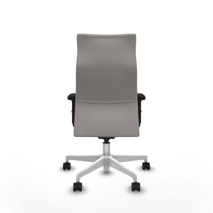 Albacete dirección sincro similpiel blanco brazos 2D base blanca ruedas 65 nailon