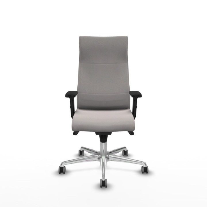 Albacete dirección sincro similpiel blanco brazos 2D base aluminio ruedas 65 engomadas