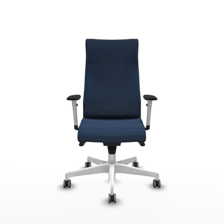 Albacete dirección sincro similpiel azul marino brazos 1D blancos base blanca ruedas 65 engomadas