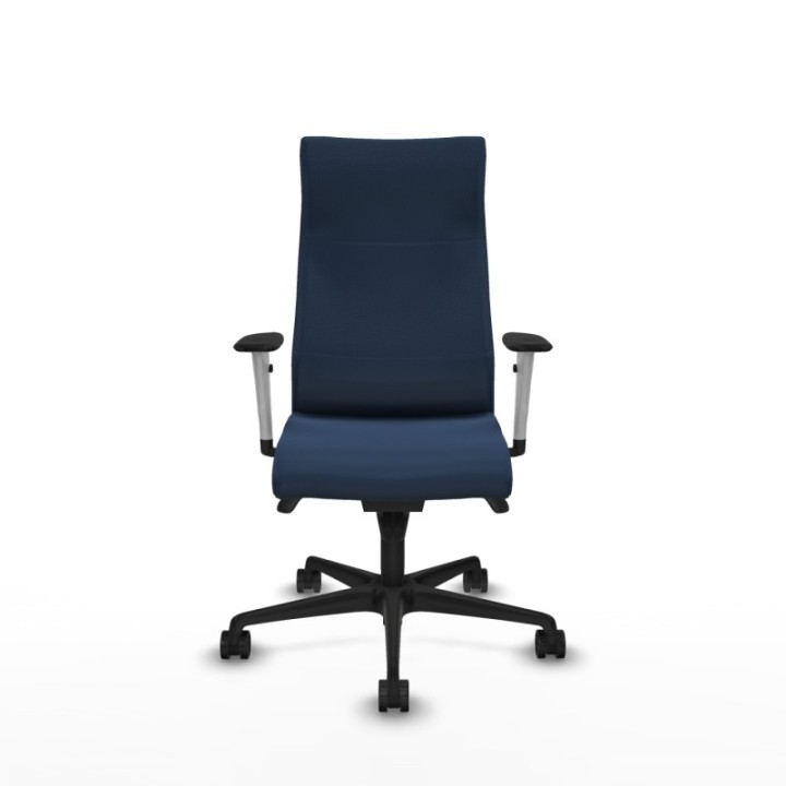 Albacete dirección sincro similpiel azul marino brazos 1D blancos base nailon ruedas 65 nailon