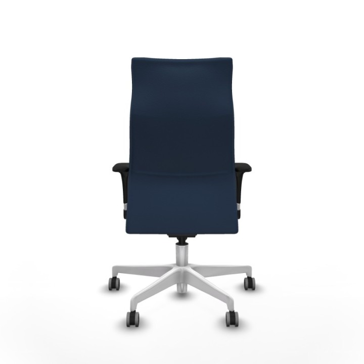 Albacete dirección sincro similpiel azul marino brazos 1D cromados base blanca ruedas 65 engomadas