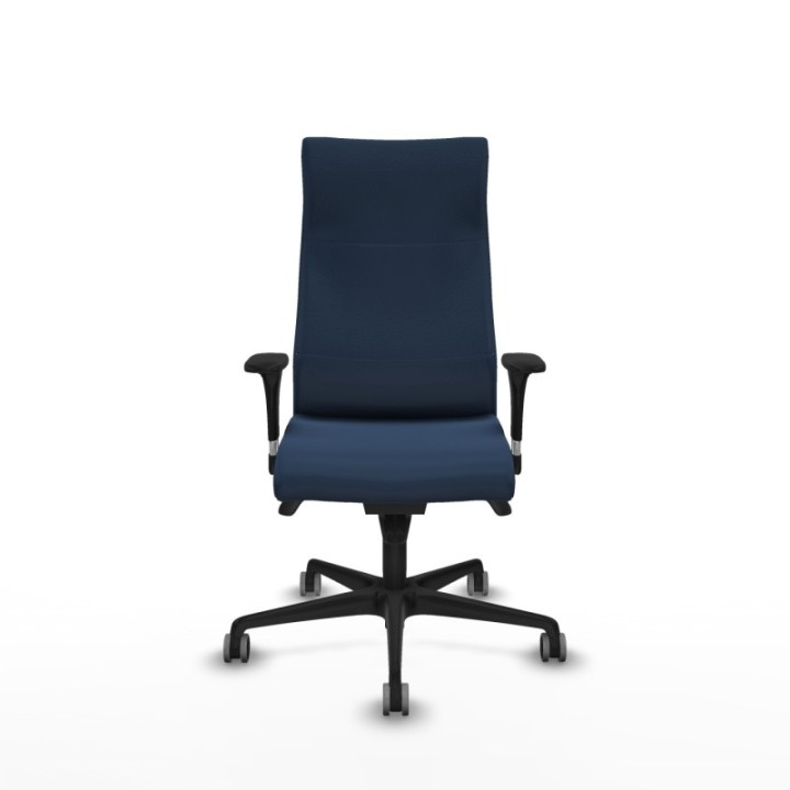 Albacete dirección sincro similpiel azul marino brazos 1D cromados base nailon ruedas 65 engomadas