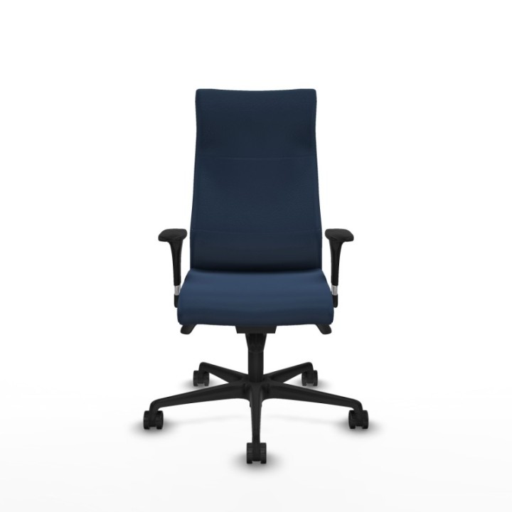 Albacete dirección sincro similpiel azul marino brazos 1D cromados base nailon ruedas 65 nailon