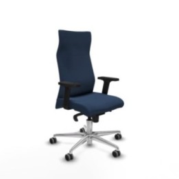 Albacete dirección sincro similpiel azul marino brazos 2D base aluminio ruedas 65 engomadas