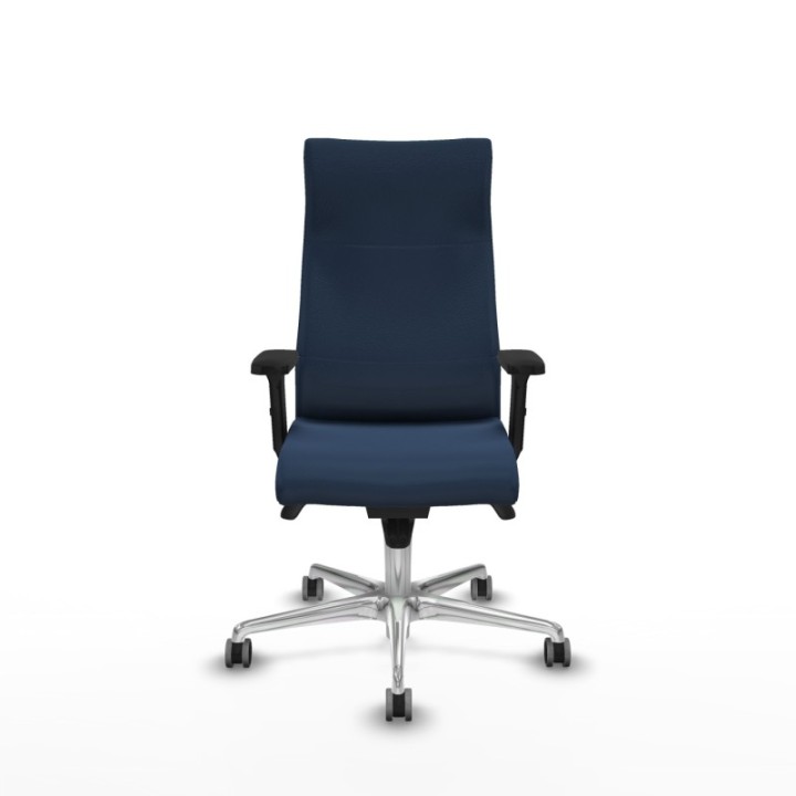 Albacete dirección sincro similpiel azul marino brazos 2D base aluminio ruedas 65 engomadas