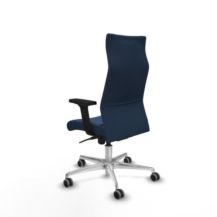 Albacete dirección sincro similpiel azul marino brazos 2D base aluminio ruedas 65 engomadas