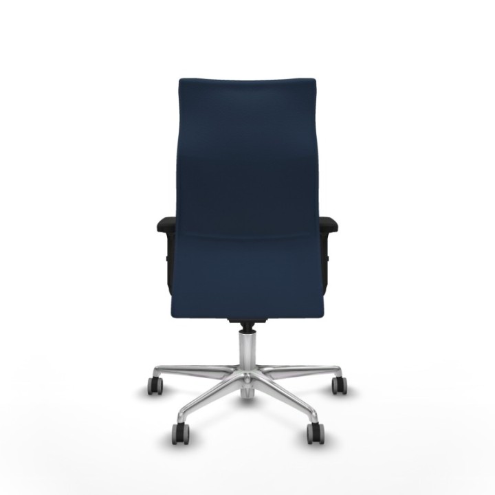 Albacete dirección sincro similpiel azul marino brazos 2D base aluminio ruedas 65 engomadas