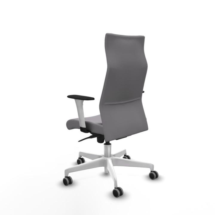 Albacete dirección sincro similpiel gris brazos 1D blancos base blanca ruedas 65 engomadas