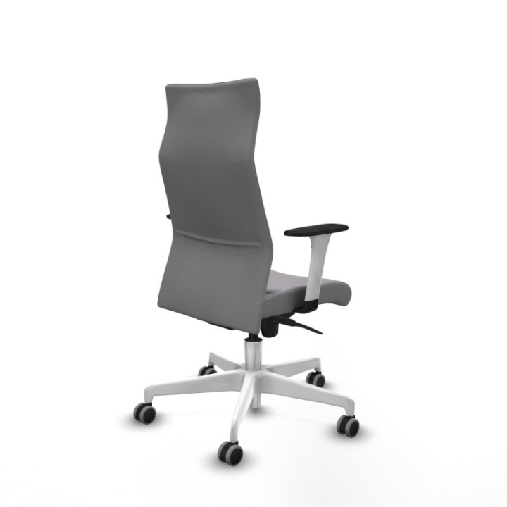 Albacete dirección sincro similpiel gris brazos 1D blancos base blanca ruedas 65 engomadas