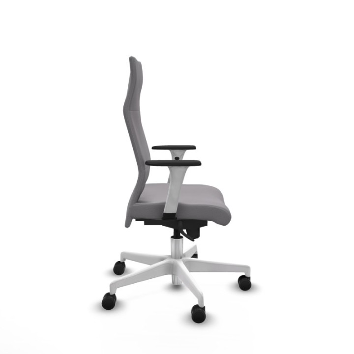 Albacete dirección sincro similpiel gris brazos 1D blancos base blanca ruedas 65 nailon