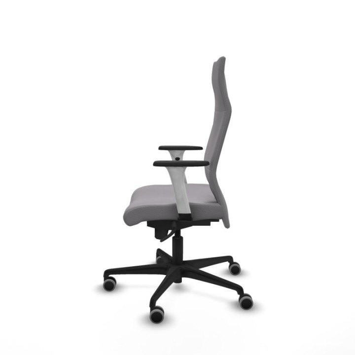 Albacete dirección sincro similpiel gris brazos 1D blancos base nailon ruedas 65 engomadas