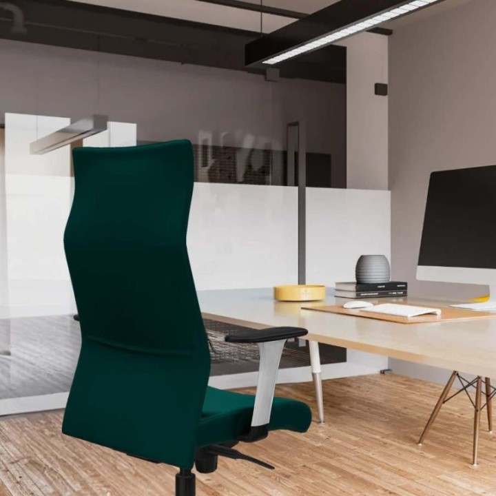 Albacete dirección sincro similpiel gris brazos 1D blancos base nailon ruedas 65 engomadas