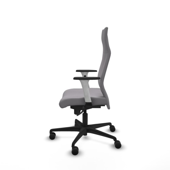 Albacete dirección sincro similpiel gris brazos 1D blancos base nailon ruedas 65 nailon