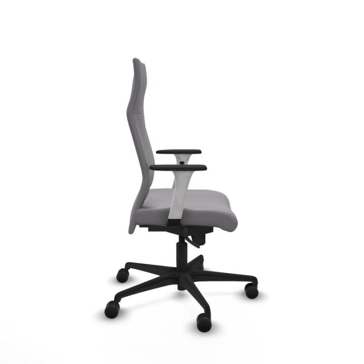 Albacete dirección sincro similpiel gris brazos 1D blancos base nailon ruedas 65 nailon