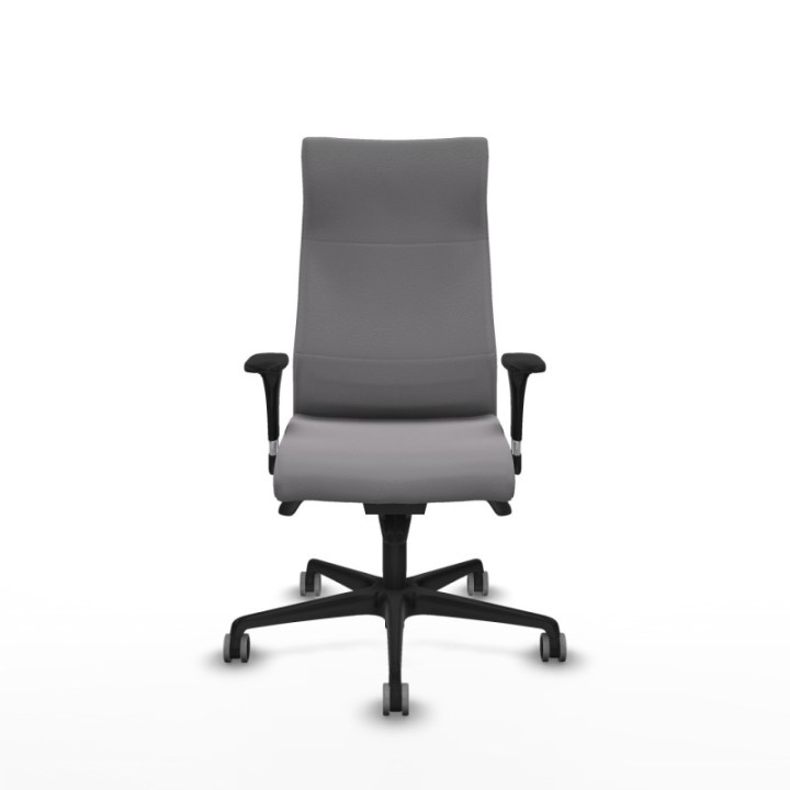 Albacete dirección sincro similpiel gris brazos 1D cromados base nailon ruedas 65 engomadas