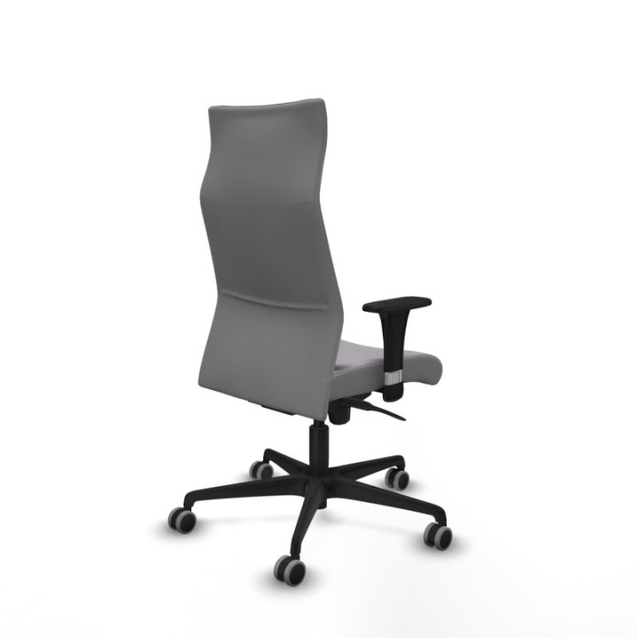 Albacete dirección sincro similpiel gris brazos 1D cromados base nailon ruedas 65 engomadas