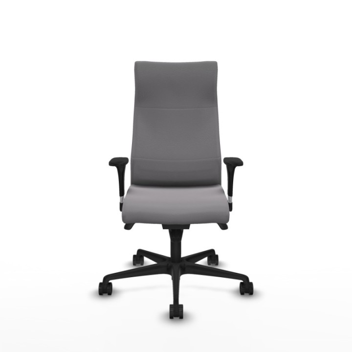 Albacete dirección sincro similpiel gris brazos 1D cromados base nailon ruedas 65 nailon