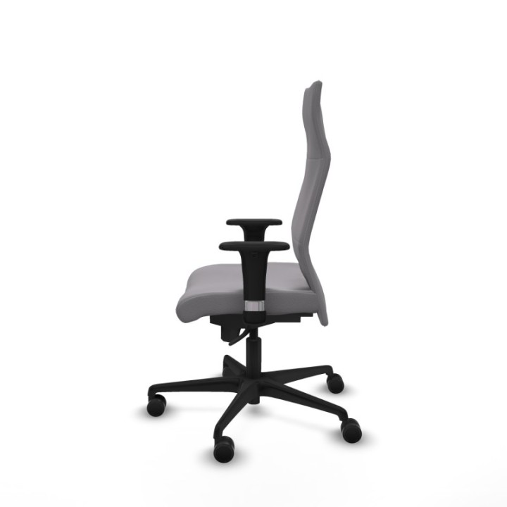 Albacete dirección sincro similpiel gris brazos 1D cromados base nailon ruedas 65 nailon