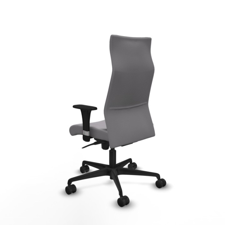 Albacete dirección sincro similpiel gris brazos 1D cromados base nailon ruedas 65 nailon