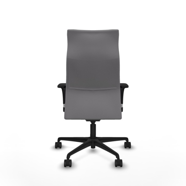 Albacete dirección sincro similpiel gris brazos 1D cromados base nailon ruedas 65 nailon