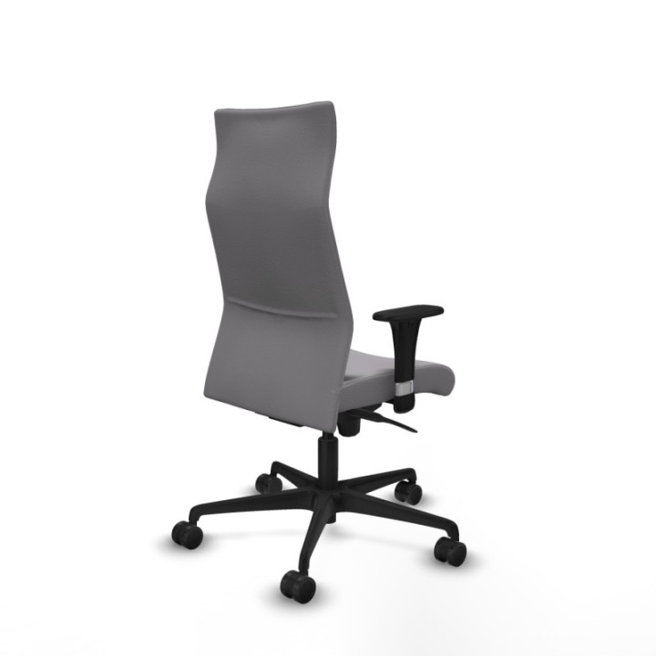 Albacete dirección sincro similpiel gris brazos 1D cromados base nailon ruedas 65 nailon