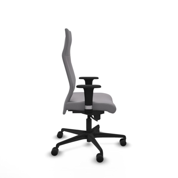 Albacete dirección sincro similpiel gris brazos 1D cromados base nailon ruedas 65 nailon