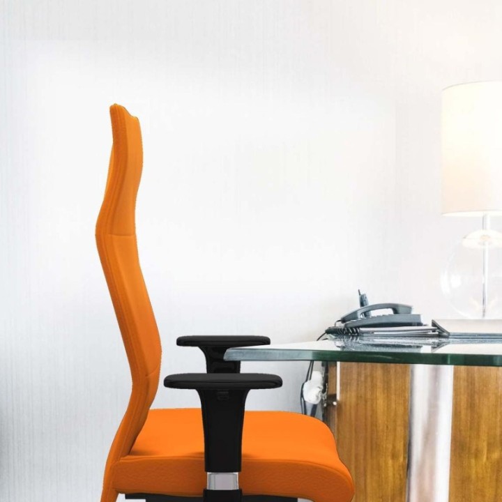 Albacete dirección sincro similpiel gris brazos 1D cromados base aluminio ruedas 65 engomadas