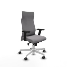 Albacete dirección sincro similpiel gris brazos 2D base blanca ruedas 65 engomadas