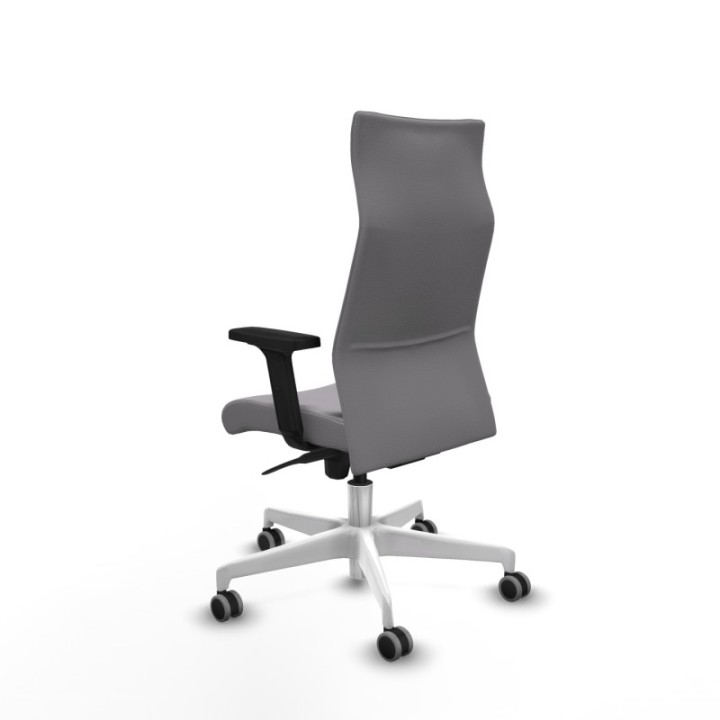 Albacete dirección sincro similpiel gris brazos 2D base blanca ruedas 65 engomadas