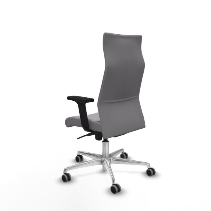 Albacete dirección sincro similpiel gris brazos 2D base aluminio ruedas 65 engomadas