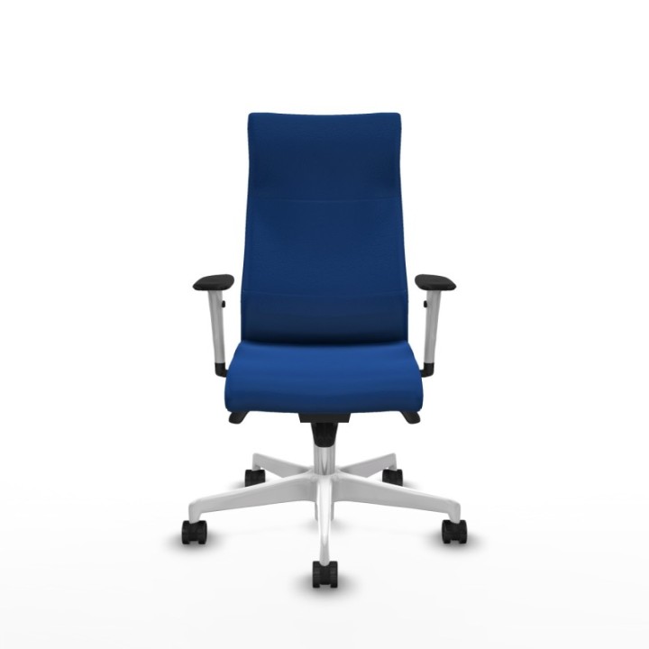 Albacete dirección sincro similpiel azul brazos 1D blancos base blanca ruedas 65 nailon