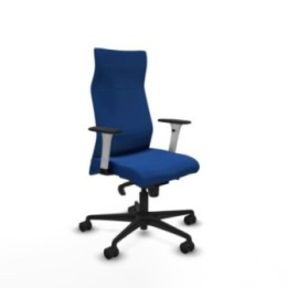 Albacete dirección sincro similpiel azul brazos 1D blancos base nailon ruedas 65 nailon