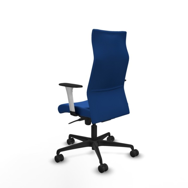 Albacete dirección sincro similpiel azul brazos 1D blancos base nailon ruedas 65 nailon